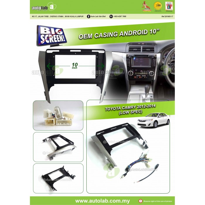 Big Screen Casing Android - Toyota Camry (Low Spec) 2012-2014 (10inch)